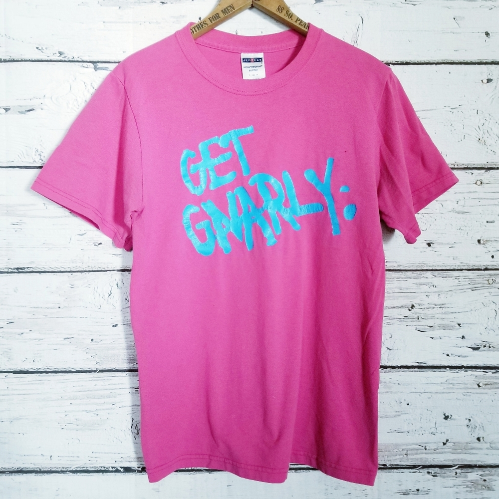 VTG Get Gnarly Pink and Blue Skate Shop Tee Shirt